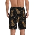 thumbnail image 3 of Daiia Gold Glitter Pineapples Mens Woven Stretch Pajama Short,Short Pajama Pants-XX-Large, 3 of 9