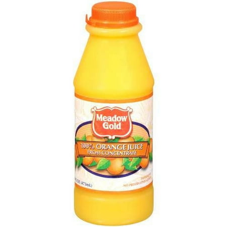 Meadow Gold 100% Orange Juice, 1 Pint, 16 Oz.