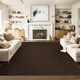 thumbnail image 2 of Garvee 5'x7' Modern Solid Color Area Rug Minimalist Woven Textured Carpet, Washable Rug Non Slip Low Pile Indoor Mats for Living Room Bedroom Dining Room, Red Brown, 2 of 6