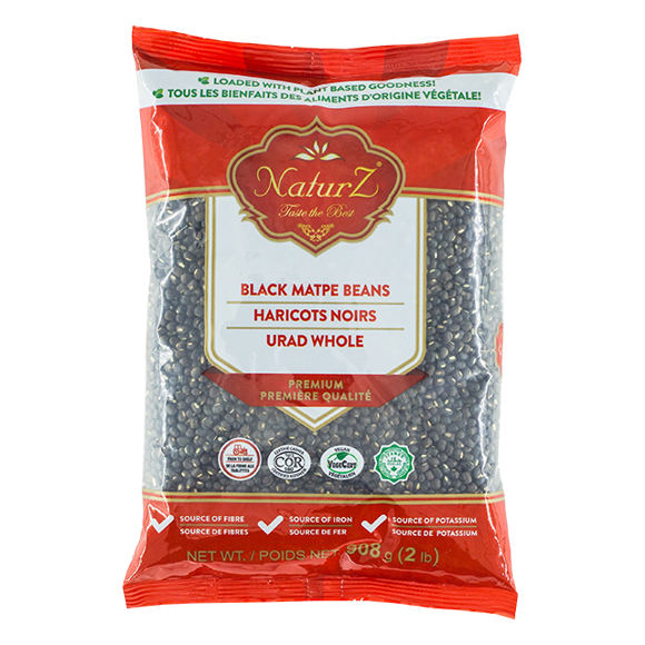 Naturz Black Matpe Beans - Urad Whole, 2 lb