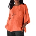 thumbnail image 1 of Birdeem Blouse pour Femmes Mode Été Décontractée Chemise Imprimée avec Poche Col Rond Haut Ample, 1 of 12