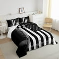 thumbnail image 4 of Football Comforter Set Teens,American Flag Bedding Set King Size,Grunge Rugby Ball Game Duvet Insert Bedroom Decor,Graffiti Geometric Stars Striped Down Comforter with 2 Pillowcases, 4 of 6