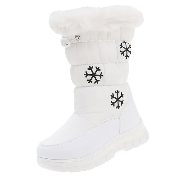 NOKIO Boys Girls Winter Snow Boots for Kids Toddler Water-proof Lightweight Non Slip Mid Calf Outdoor Shoes Warm F𝗎rry Lined Cold Weather