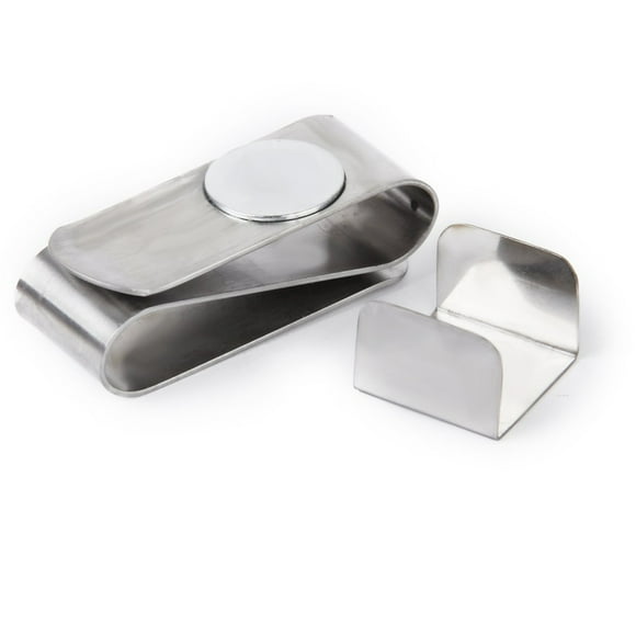 FONDOTIN 1Pcs Pince à Craie de Billard en Argent avec Attache Magnétique pour Jouer au Billard 2.9X0.9X0.6In