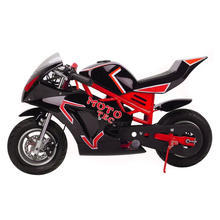 Mini moto tout-terrain 49 cc - Pocket Rocket Pit Bike - Moto à essence - Scooter pour enfants - Avec double frein à disque - Vert