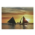thumbnail image 1 of Sailboat Cutting Board, Sailing to Sunset Boracay Island Evening Vacation Romantic Water Sports, Decorative Tempered Glass Cutting and Serving Board, Large Size, Marigold Dark Orange, by Ambesonne, 1 of 1
