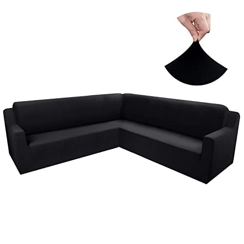 KissDate Corner Sectional Couch Covers L Shape Sofa Cover Set Soft