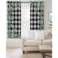 thumbnail image 2 of Sage Green Eucalyptus Blackout Curtains for Bedroom Living Room Darkening Curtains 90 Inch Spring Leaves Black White Plaid Black Out Window Curtain Privacy Window Treatment Grommet Drapes 52"x90"x2, 2 of 9