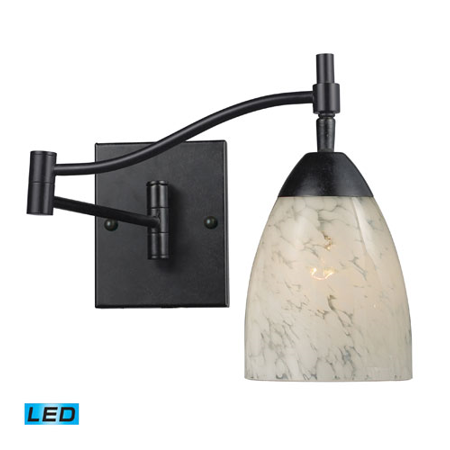 

Wall Sconces 1 Light LED With Dark Rust Finish Snow White Glass 22 inch 13.5 Watts - World of Lamp