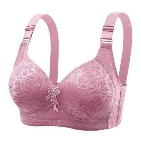 Clearance Event: Thin Bra  Sujetadores Sin Aros para Mujer  Woman Oversized Strapless Bra With Cotton Design Style Front Buckle Underwear SOPATENOR Purple 38BC