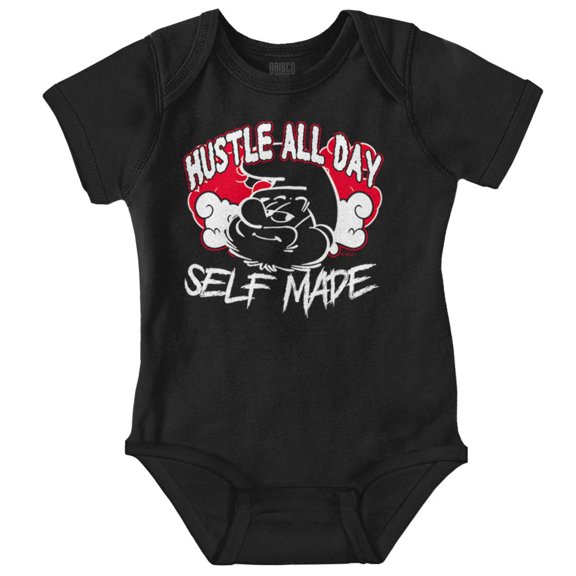 Papa Smurf Hustle All Day Self Made Romper Boys or Girls Infant Baby Brisco Brands NB