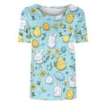 thumbnail image 4 of VBTAPA Happy Easter Shirt for Women Cute Tops Short Sleeve Bunny Eggs Print T-shirt Summer Casual Workout Graphic Tees Daily Sales Multicolor XXL, 4 of 6