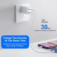 thumbnail image 4 of QC3.0 Chargeur USB Double Port 25W avec USB et USB - C pour Téléphone Intelligent, 4 of 6