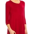 thumbnail image 6 of MOA Collection Women's A-Line Long Dress with 3/4 Sleeves and Relaxed Round Neckline, 6 of 7