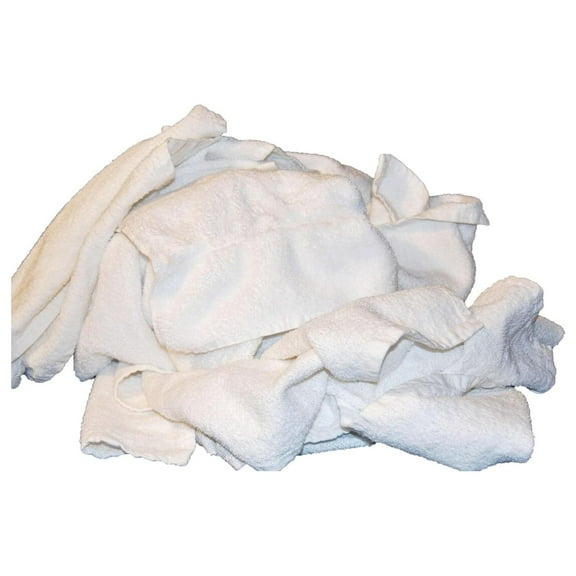 White Cloth Cleaning/Shop Rags - Plumbers Rags- 25 Lb. Box 100% Cotton