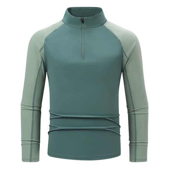 LIaqionyy Mens Quarter Zip Shirt Mock Neck Long Sleeve Running Hiking Casual Workout Pullover Tops with Pockets