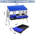 thumbnail image 2 of Twister.CK Chicken Nesting Box with Legs, 3-Hole Wall Mount Metal Hen Nesting Box with Roll Away Egg Collection and Easy-Clean Pull-Out Tray for Chicken Coop, Blue, 2 of 8