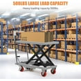 thumbnail image 2 of Hydraulic Lift Table Cart 500 lbs Capacity 28.5 In Scissor Lift Platform with PU Wheels and Non-Slip Pad Manual Work Table for Material Handling Grey, 2 of 7