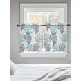 thumbnail image 5 of Teal Blue Grey Coral Coastal Tier Curtains 36 Inch Length,Sheer Curtains for Bedroom Living Room Window Summer Beach Seaside Nautical Kitchen Curtains Small Half Window Drapes 27.5"x36" 2 Panels, 5 of 7