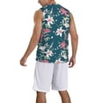 thumbnail image 2 of Naloa Lilies Flowers Basketball Jersey Reversible Men's Mesh Athletic Sports Shirts Training Practice S-4XLLarge, 2 of 6