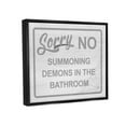 thumbnail image 4 of Stupell Industries No Summoning Demons Bathroom Graphic Art Jet Black Floating Framed Canvas Print Wall Art, Design by Lil' Rue, 4 of 6