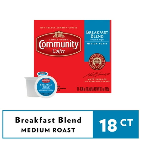 Keurig K Cups Cinnamon Community® Coffee Breakfast Blend Medium Roast Coffee Single-Serve Cups 18 ct Box Compatible with Keurig 2.0 K-Cup Brewers ()