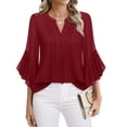 thumbnail image 5 of Business Casual Tops for Women: Work Attire for Office - Fall Blouses for Women 2025 - Dress Shirts for Women 3/4 Sleeve Professional Formal Clothes Dressy Ladies Tops Elegant Fall Chiffon, 5 of 31