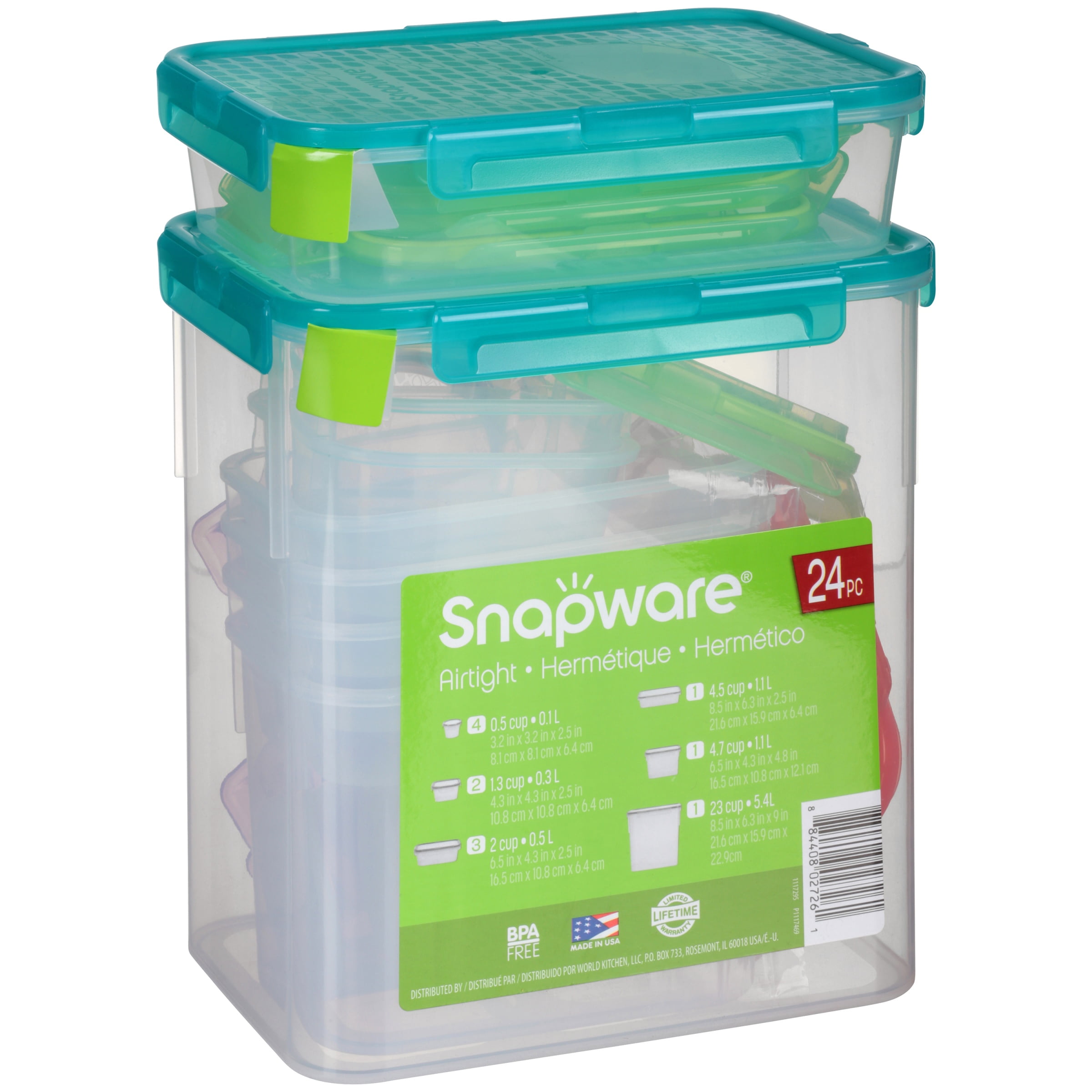 Snapware 1122515 Glass Food Storage Set, 24-Piece, Clear