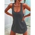 thumbnail image 3 of Women'S Swimsuit Cover-Ups U-Neck Sleeveless Swimsuit Beach Cover-Ups Basic Tank Dresses Grey XXL, 3 of 7