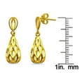thumbnail image 3 of Handcrafted 10kt Yellow Gold Diamond-Cut Teardrop Earrings, 3 of 3