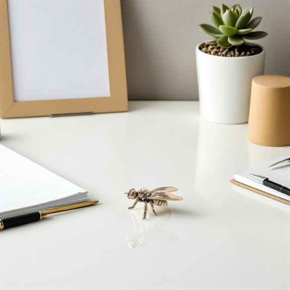 POPETPOP Metal Brass Fly Desk Ornament with Intricate Details Perfect for Office Or Tea Table Decor