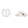thumbnail image 1 of Acuario de escritorio,Pecera pequeña transparente,pecera,jarrón,mesa,Tanque de peces Contenedor de acuario transparente Hogar,estatua de resina de cisne,Figuras de cisne,estatuas,decoración, 1 of 8