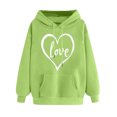 thumbnail image 2 of Women's Clothing Trendy Top Ndbuld Women's Print Winter Hoodie Pullover Tops Long Sleeved Comfortable Sweatshirt Rollbacks,Green,XL, 2 of 5