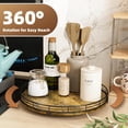 thumbnail image 4 of Lazy Susan Turntable Organizer for Table Top, 13’’ Round Wooden Lazy Susan for Cabinet Kitchen Countertop Pantry Dining Coffee Table for Condiments Spices, Rustic Bathroom Vanity Tray for Soap Candle, 4 of 7