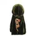 thumbnail image 4 of Gorra de pirata con correa de cola larga de franela con estampado en caliente de dragón, gorra de quimioterapia, 4 of 5