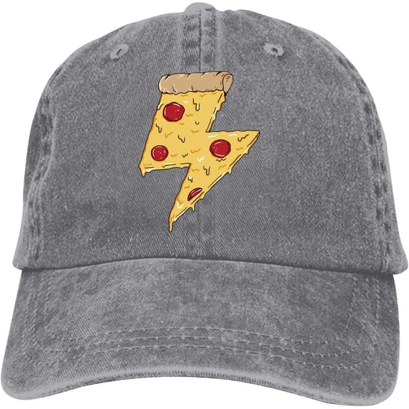 Pizza Power Baseball Cap Vintage Adjustable Washed Hats Cowboy Hats Denim Dad Hat for Men Women Boy Girl