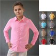 thumbnail image 2 of VOUZZA Kids Dress Shirt Long Sleeve Solid Button Down Collar Shirt Boys Girls School Uniform Formal Wedding Oxford Shirts, Size 3T-12 Years, 2 of 5