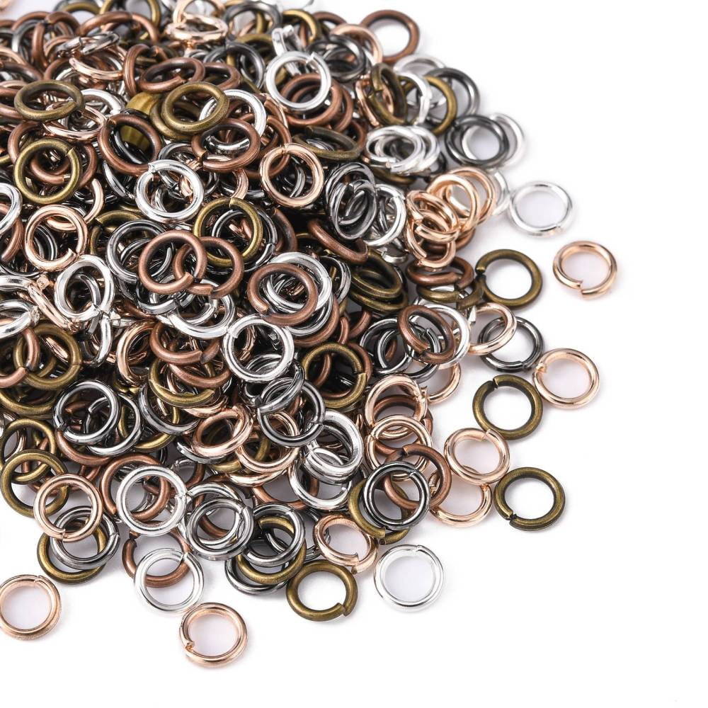 500gs Open Jump Rings Brass Jump Rings Mixed color 6x1mm 18 Gauge Inner Diameter: 4mm about 4160pcs/500g