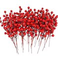 thumbnail image 1 of Injueey 20x bayas rojas decoraciones navideñas ramas de bayas artificiales vibrantes para colgar árboles Kits de decoración para fiestas, 1 of 6
