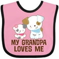 thumbnail image 3 of Inktastic My Grandpa Loves Me Girls Girls Baby Bib, 3 of 4