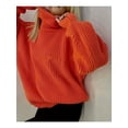 thumbnail image 5 of Women'S Thick Sweater, Warm and Loose, Basic Knitted Pullover for the Office Orange Red XL, 5 of 6