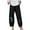 Black, variant on HomeGardon Linen Pants Women,Pants for Women,Women Fashion Casual Printing Pocket Fold Loose Full Length Pants,S-XXL