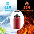 thumbnail image 2 of Botella de Agua 2.6 Litros Aislada (Fría Durante 48 Horas), Última Intervensión de BPA y a Prueba de Fugas, Termo de Acero Inoxidable 87oz, con Asa para Transportar, Rojo, 2 of 4