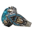 thumbnail image 2 of Anillo de oficina y papelería, anillo azul estilo punk grabado vintage, anillo de personalidad de moda, regalos de joyería para hombres y mujeres (5) un anillo, 2 of 6