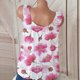 thumbnail image 5 of ICHUANYI Clearance Women Casual Sleeveless Crewneck Print Blouse Pullover Tank Tops Shirt(Hot Pink, S) ICHUANYI WER2023080916200, 5 of 5