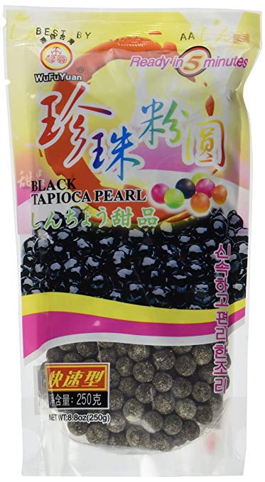 WuFuYuan Bubble Tea Boba Tapioca Pearl Black 8.8 OZ (250 G)