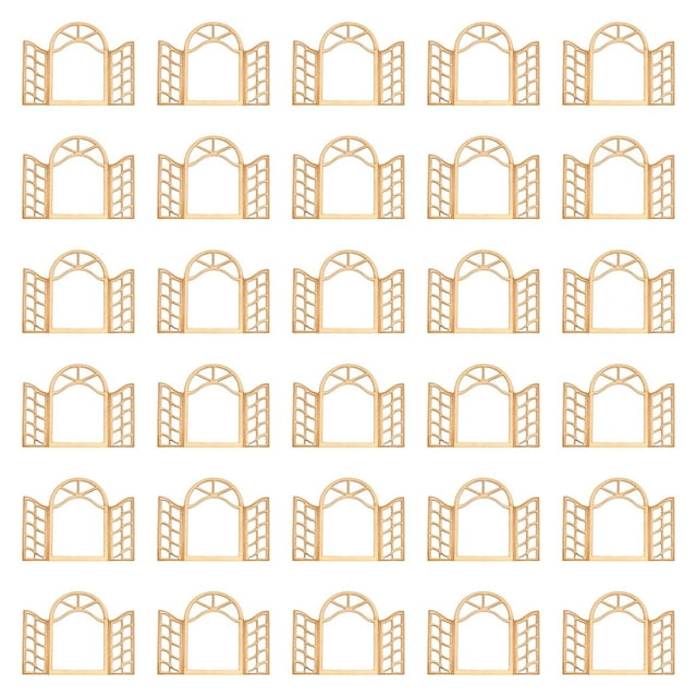 30 piezas de puertas de jardín de hadas de madera, decoración de pared para ventanas, sin pintar, madera pintada a mano 67 cm