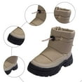 thumbnail image 5 of BOBOGOJP Girls Boys Winter Snow Boots, Slip Resistant Fleeece Lined, Windproof Warm Slip-On Boots for Kids Khaki for Size 13, 5 of 5