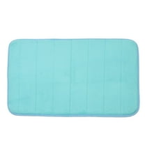 PiccoCasa Memory Foam Bath Mat Absorbent Bathroom Rugs, 24" x 16" Teal Blue