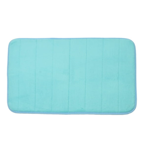 PiccoCasa Memory Foam Bath Mat Absorbent Bathroom Rugs, 24" x 16" Teal Blue